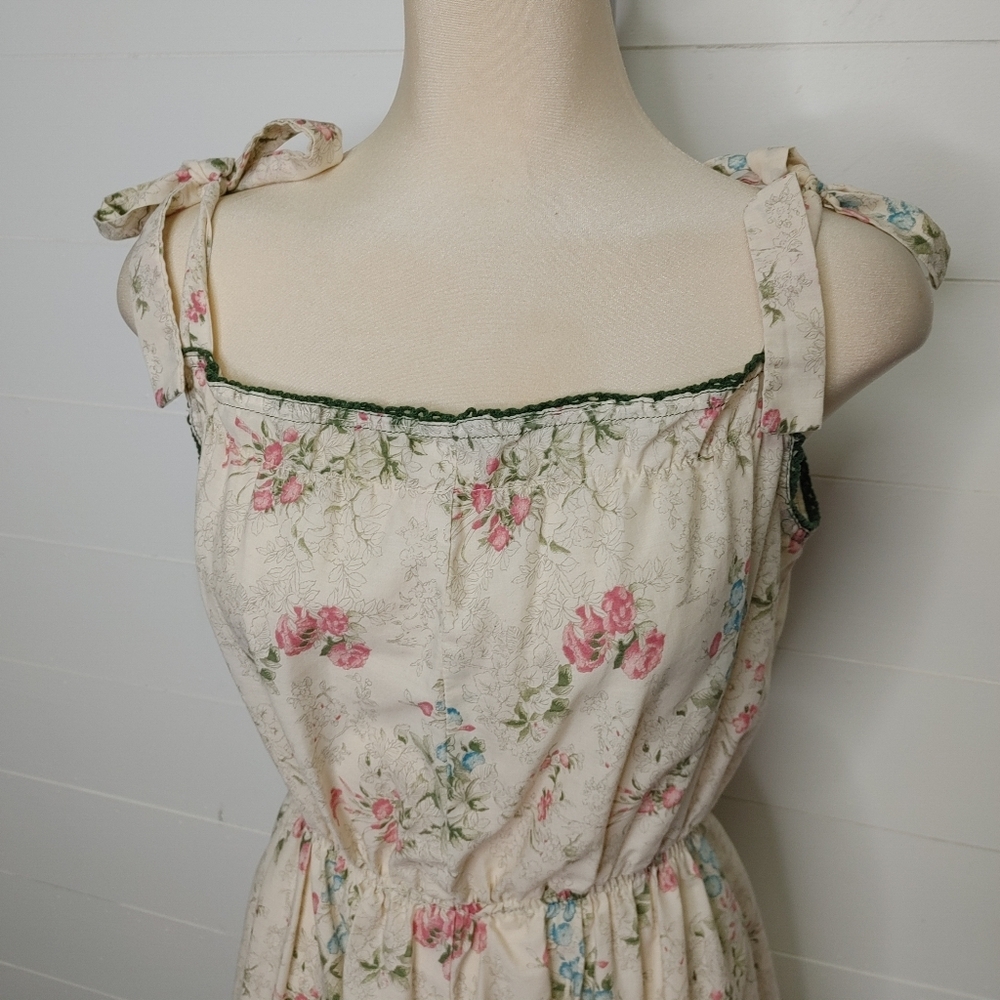 Vintage tie shoulder midi dress size M/L - Picture 3 of 11